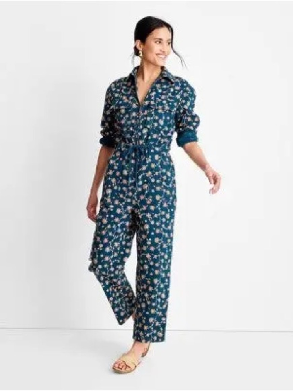 Future Collective Jenny K Lopez Women’s Long Sleeve Boilersuit Jumpsuit, Floral